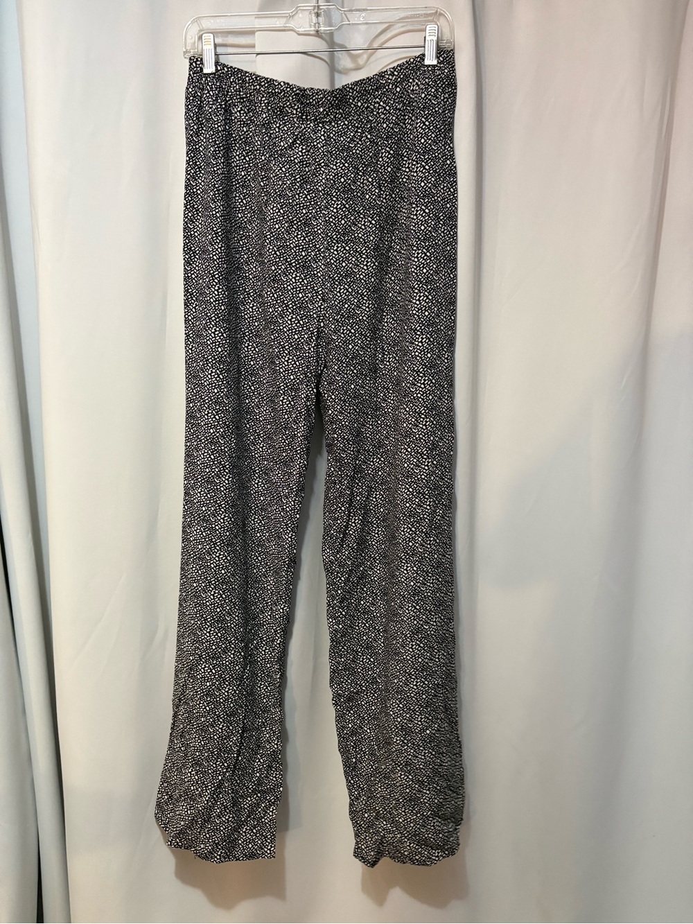 Nue Options Black & White Speckle Wide-Leg Pants #2438